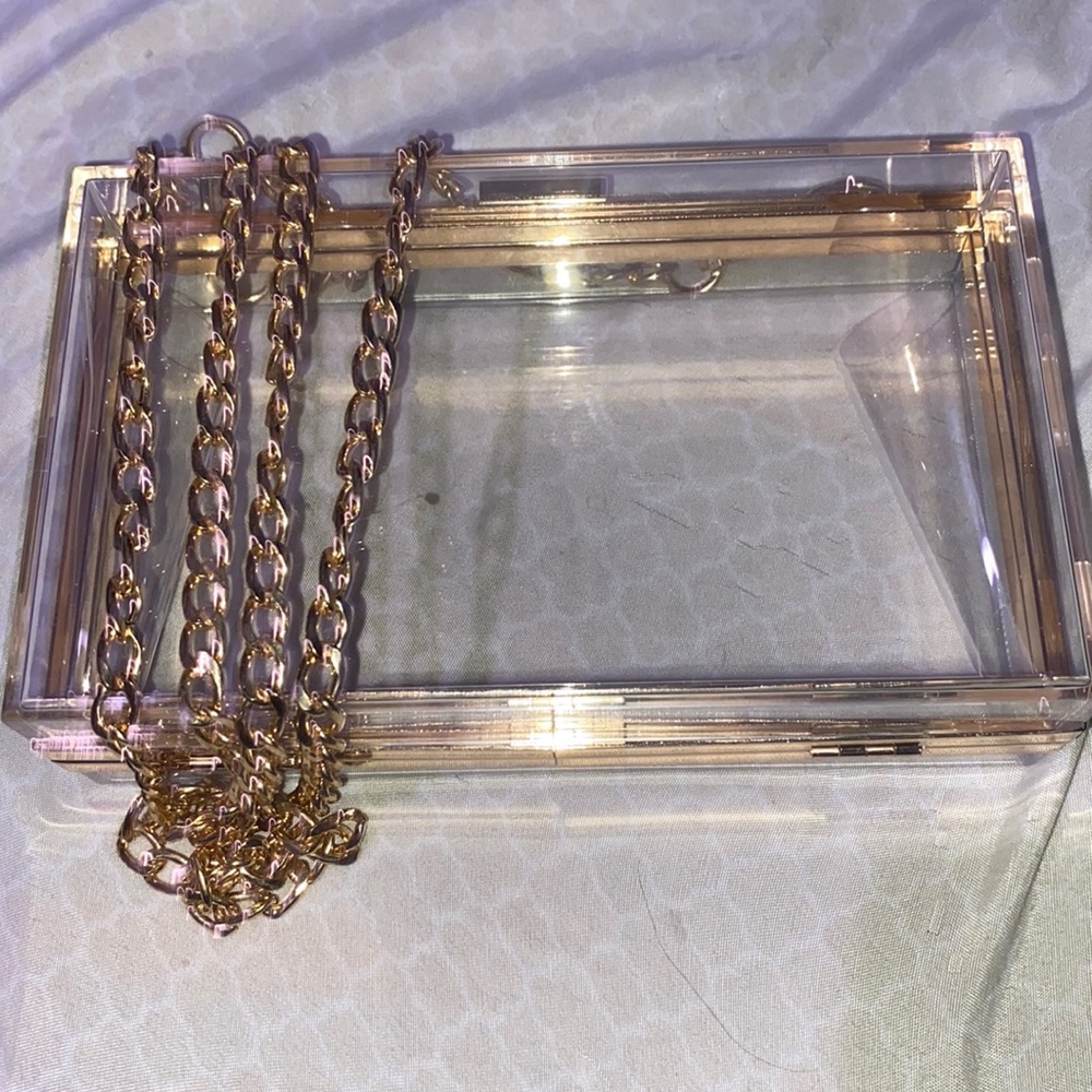 Clear acrylic cross body bag